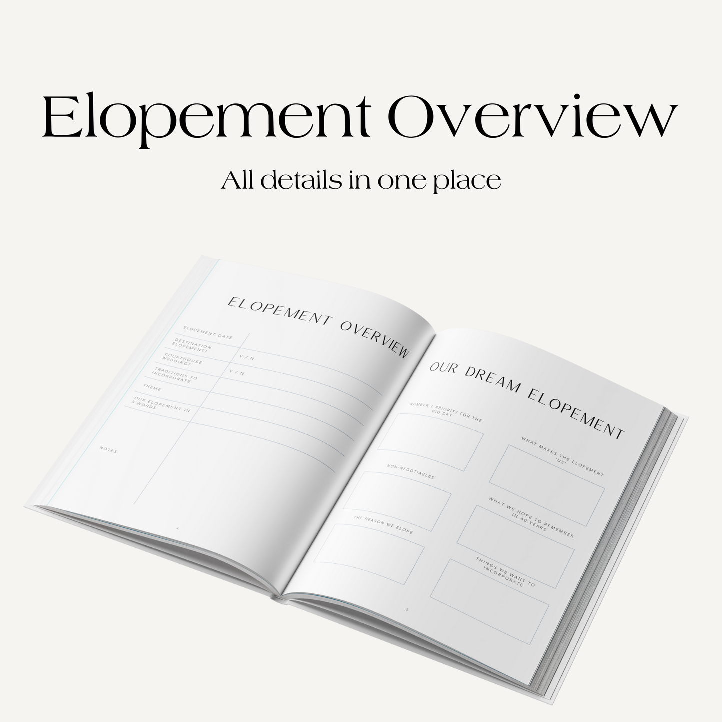 Elopement Planner Book